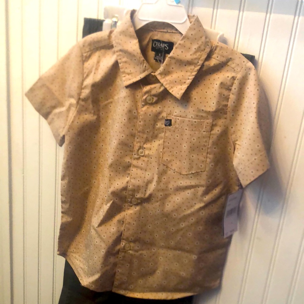 NWT 2Pc Boys Chaps Safari Outfit Khaki & Dark Olive Green Size 5